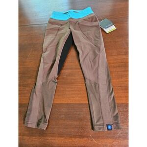 Irideon Synergy Riding Tights Kids Small Brown Blue Equestrian Breeches NWT